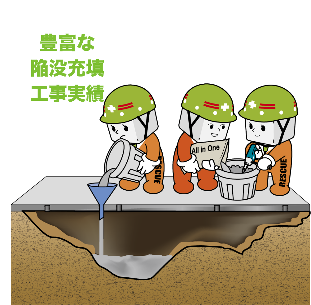 豊富な陥没充填工事実績